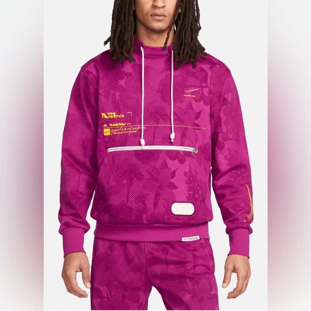 Men's Nike Dri-FIT Standard Issue Basketball Pullover Hoodie Purple Size Medium